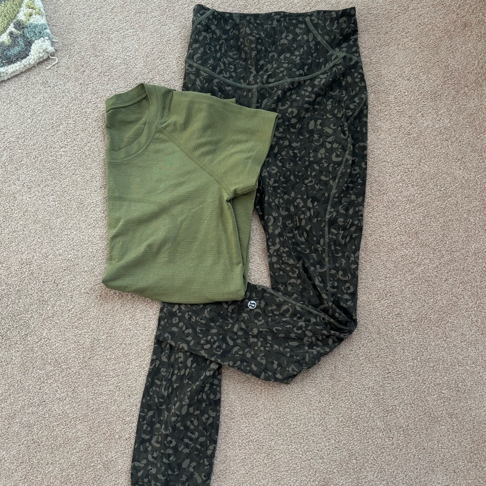 Lululemon Swiftly Short Sleeve and Base Pace High Rise Leggings